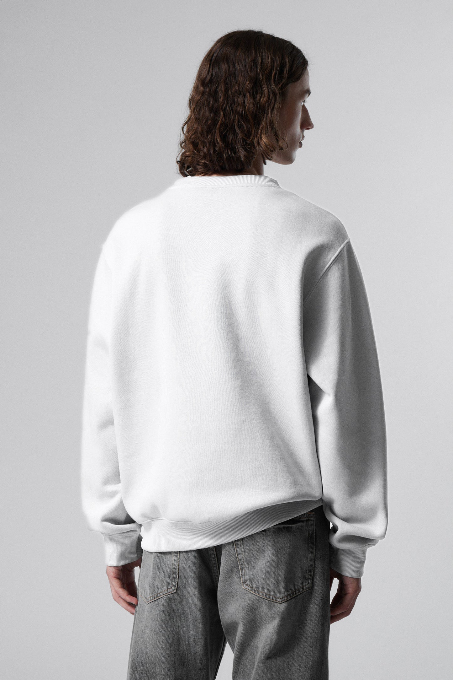 WHITE FLEECE HEAVYWEIGHT OVERSIZED SWEATSHIRT