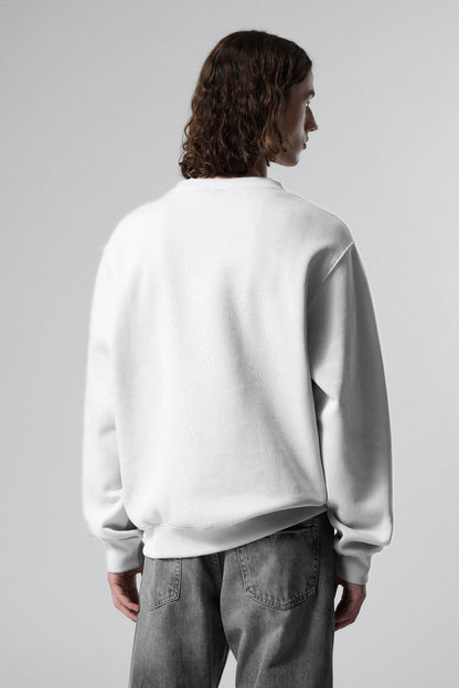 WHITE FLEECE HEAVYWEIGHT OVERSIZED SWEATSHIRT