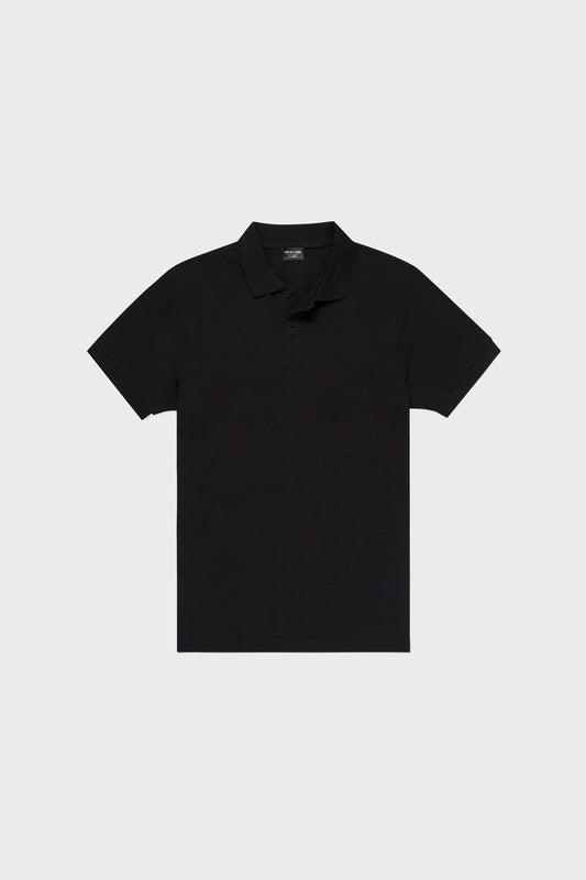 BLACK SUPER SOFT PIQUE KNIT REGULAR POLO SHIRT