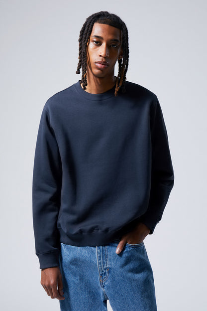 NAVY FLEECE HEAVYWEIGHT OVERSIZED SWEATSHIRT