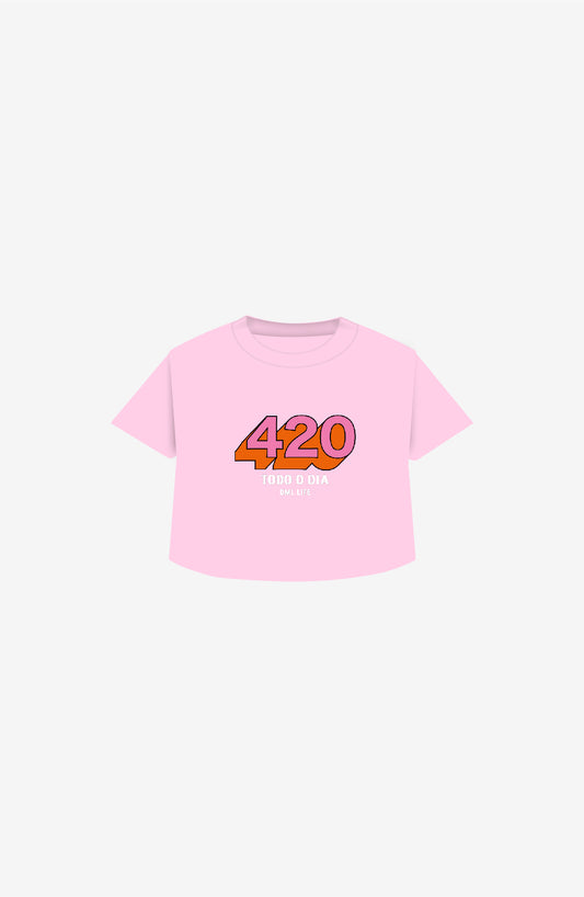 420 PINK CROPPED T-SHIRT