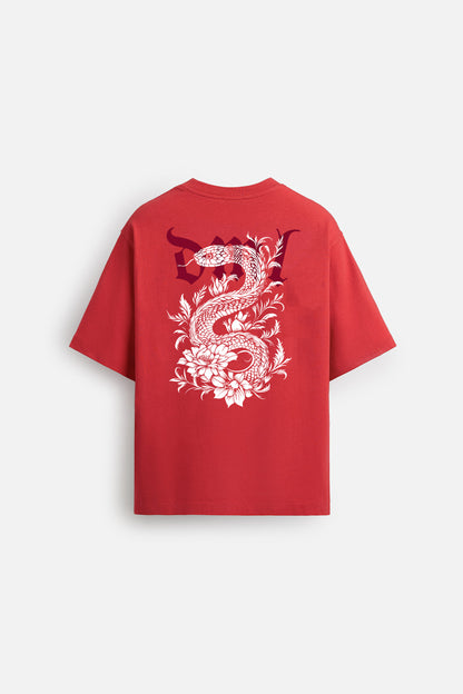 ROSE DRAGON FRENCH TERRY OVERSIZED T-SHIRT