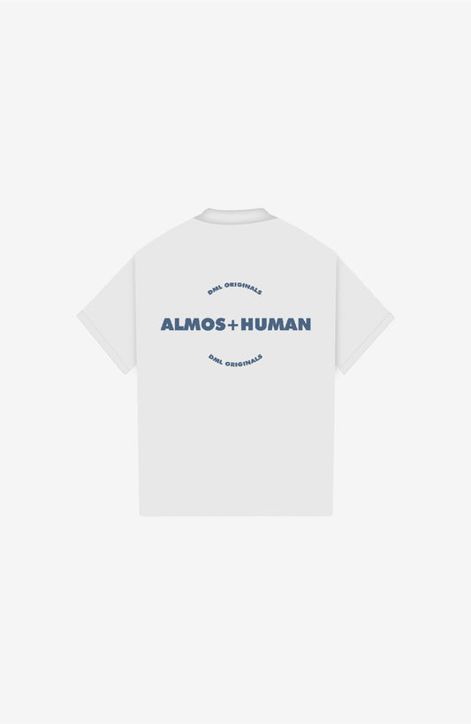 ALMOS+HUMAN BLUE WHITE POLO SHIRT