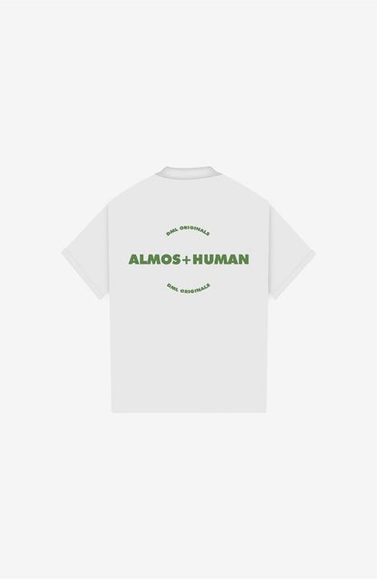 ALMOS+HUMAN WHITE POLO SHIRT