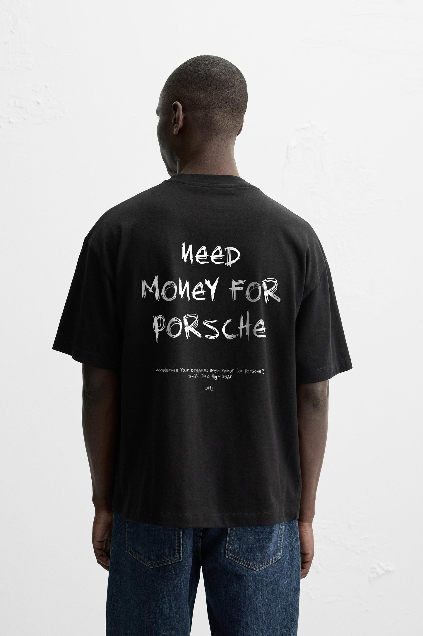 SLATE BLACK PORSCHE PREMIUM FRENCH TERRY OVERSIZED T-SHIRT