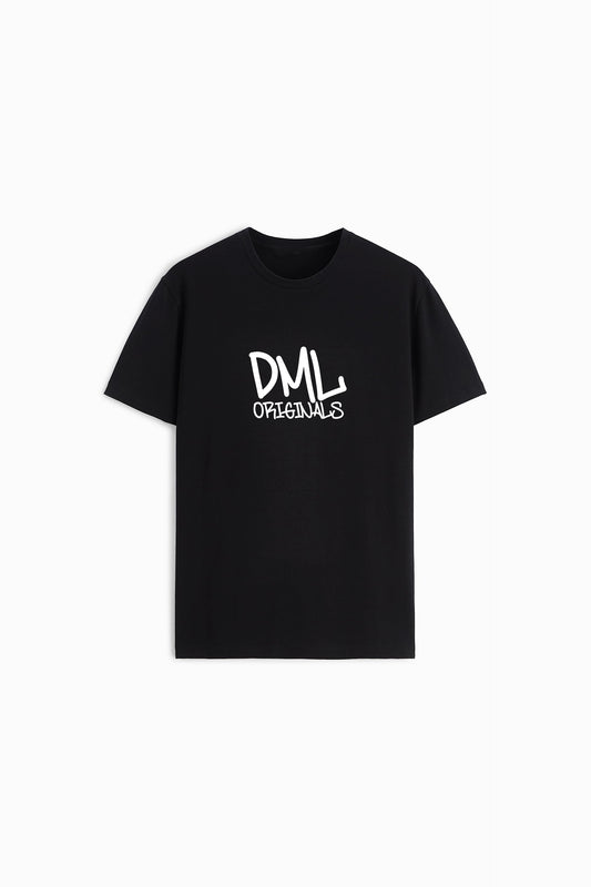 DML ORIGINALS PREMIUM COTTON ROUND NECK BLACK T-SHIRT