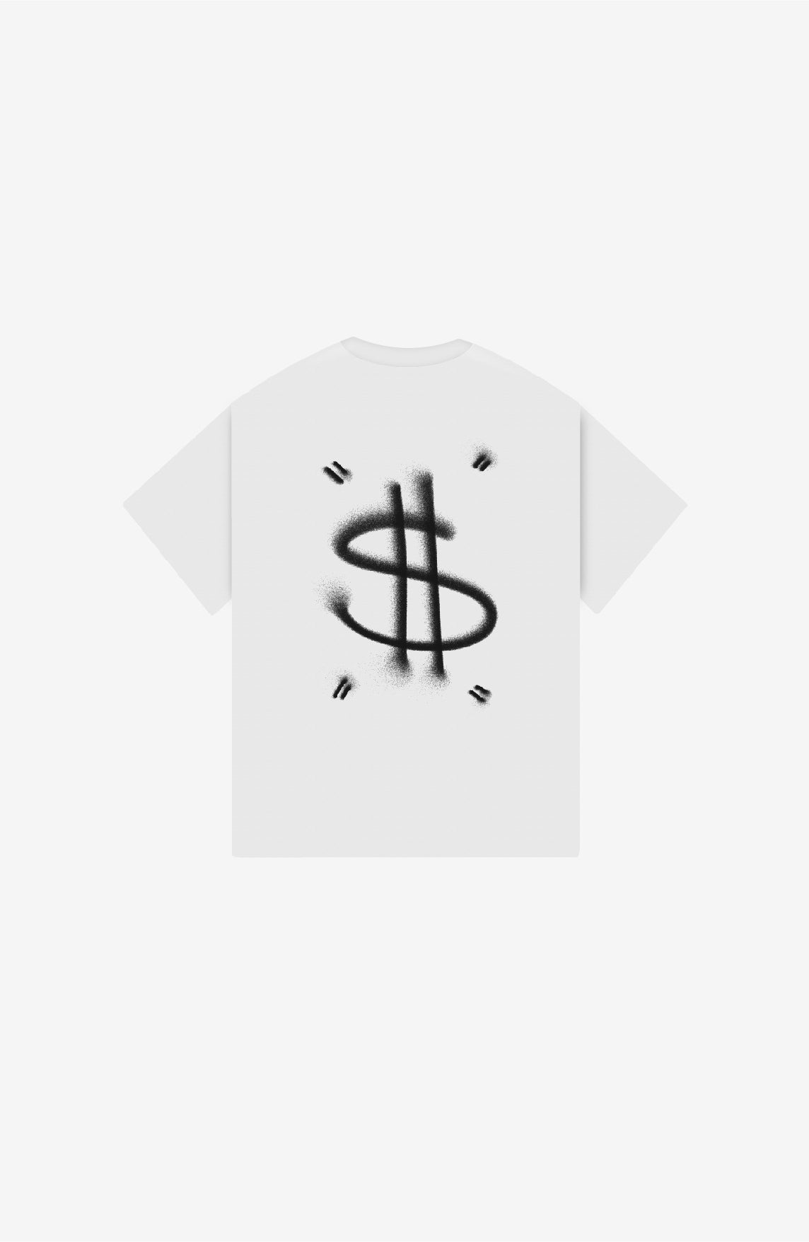 DOLLAR ART PREMIUM WHITE OVERSIZED T-SHIRT