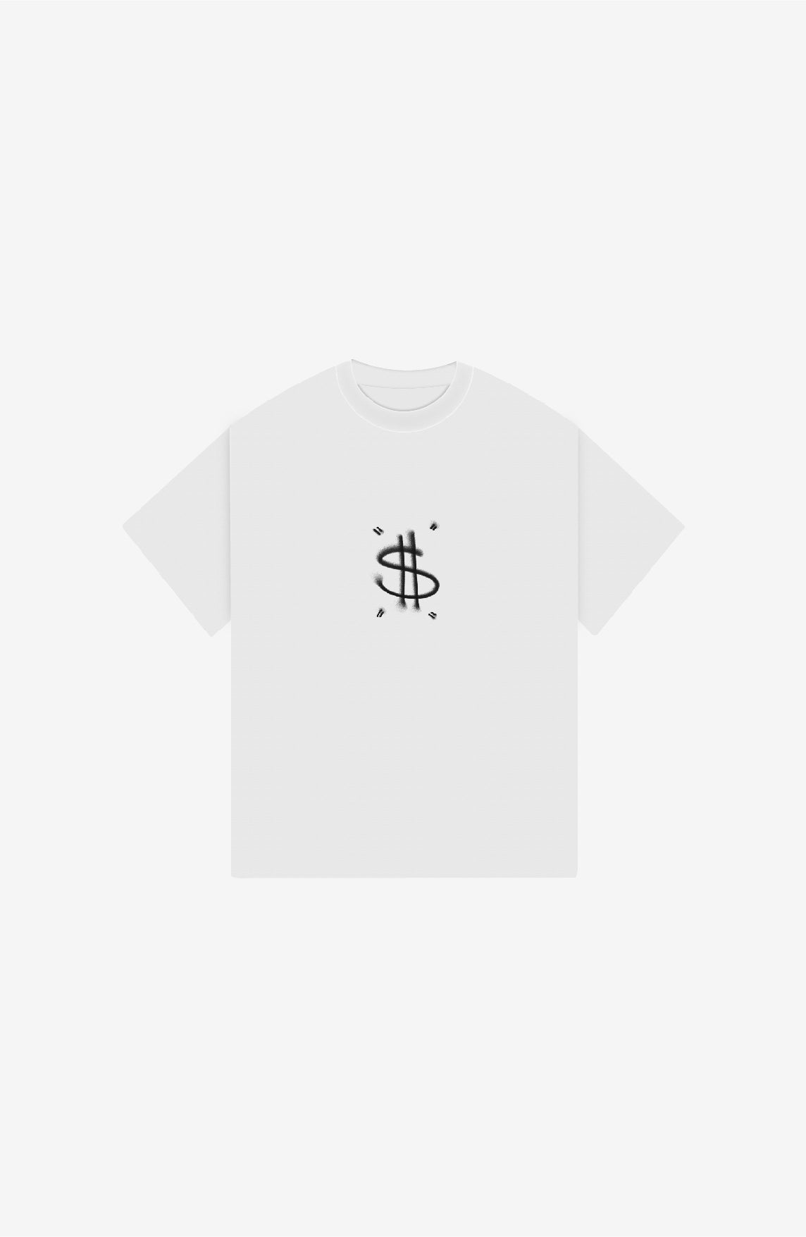 DOLLAR ART PREMIUM WHITE OVERSIZED T-SHIRT