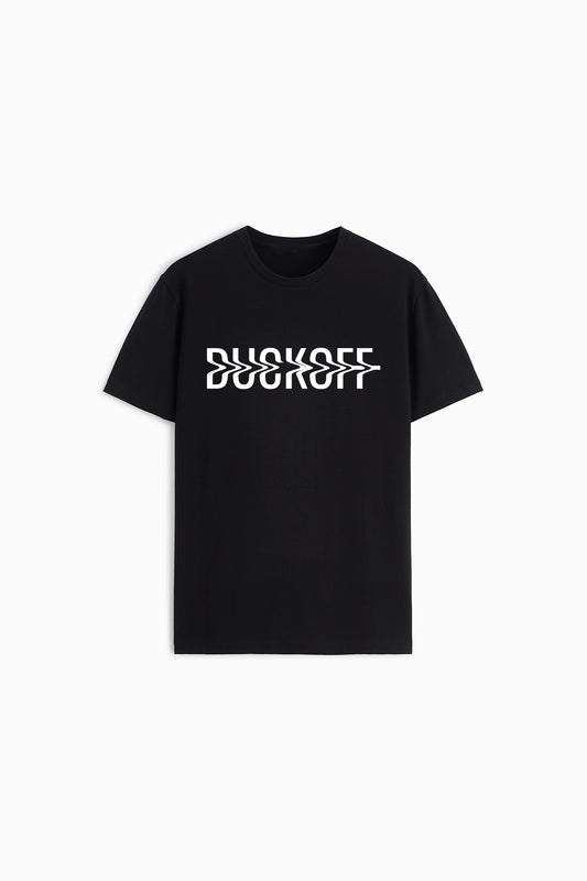 DUCKOFF PREMIUM COTTON ROUND NECK BLACK T-SHIRT