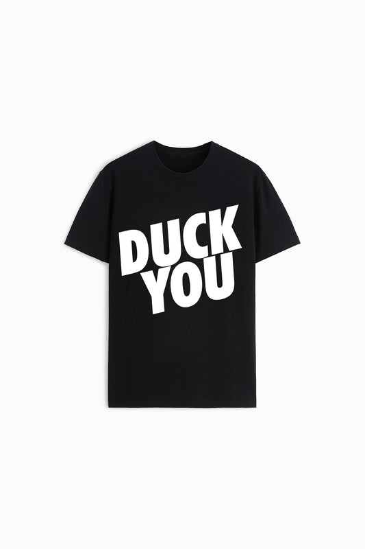 DUCK YOU PREMIUM COTTON ROUND NECK BLACK T-SHIRT