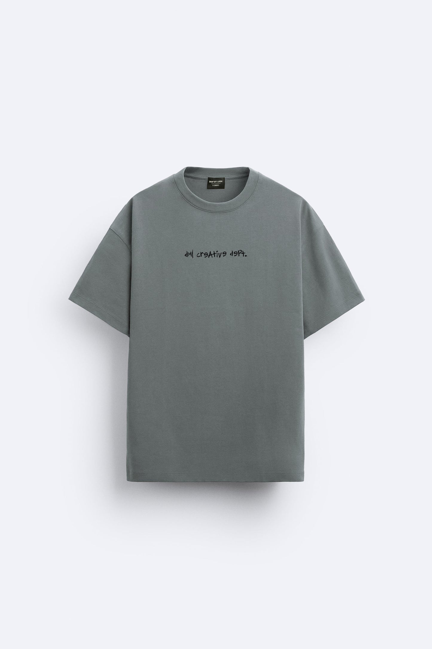 STONE GREY PORSCHE TSHIRT, FRENCH TERRY OVERSIZED T-SHIRT