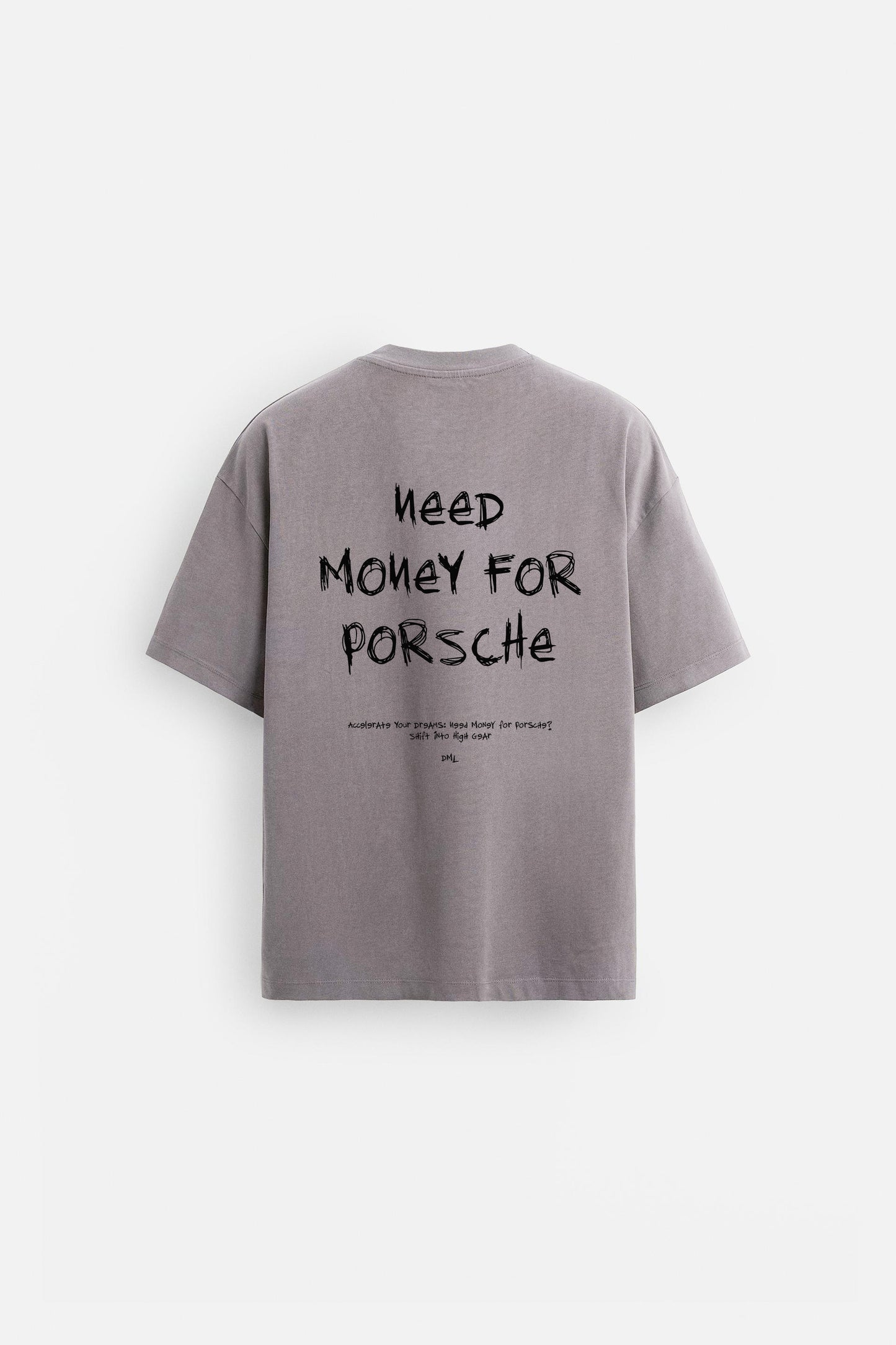 ASH GREY PORSCHE PREMIUM FRENCH TERRY OVERSIZED T-SHIRT