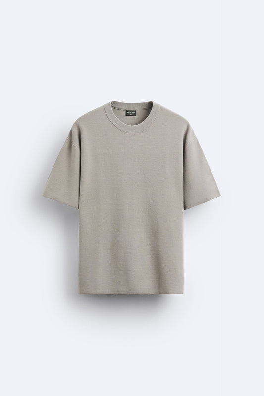 STEEL GREY PREMIUM LOOP KNIT TERRY OVERSIZED T-SHIRT