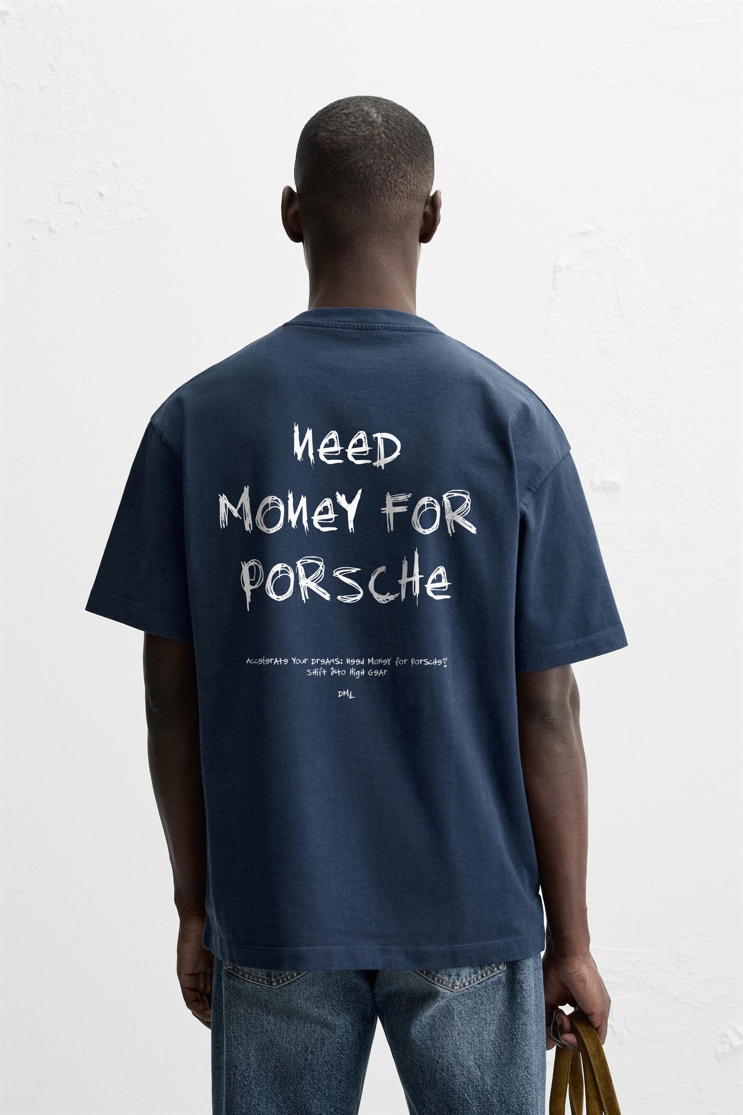 DREAM NAVY PORSCHE PREMIUM FRENCH TERRY OVERSIZED T-SHIRT