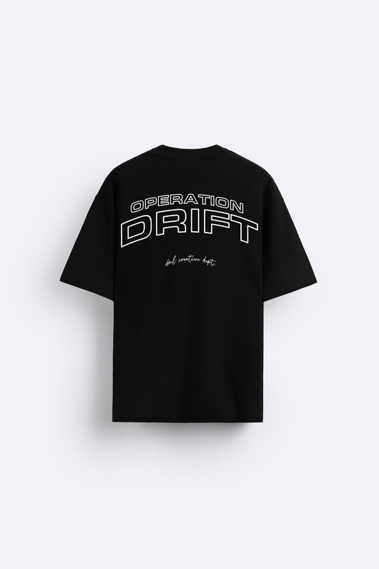 OPERATION DRIFT BLACK PREMIUM LOOP KNIT TERRY OVERSIZED T-SHIRT