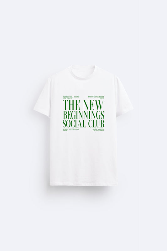 SOCIAL CLUB PREMIUM COTTON ROUND NECK WHITE T-SHIRT