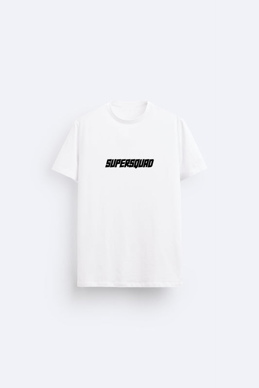 SUPERSQUAD PREMIUM COTTON ROUND NECK WHITE T-SHIRT