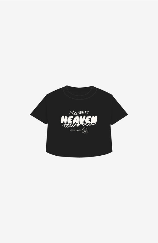 AT HEAVEN BLACK CROPPED T-SHIRT