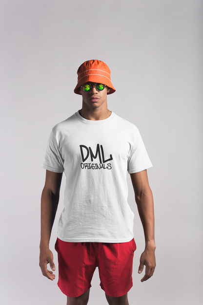 DML ORIGINALS PREMIUM COTTON ROUND NECK WHITE T-SHIRT