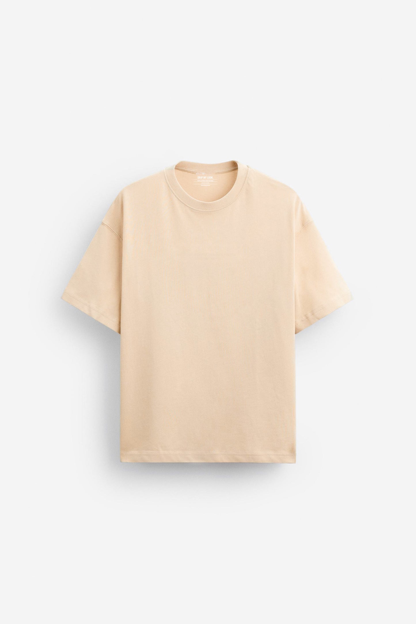 BEIGE PREMIUM LOOPKNIT TERRY OVERSIZED T-SHIRT