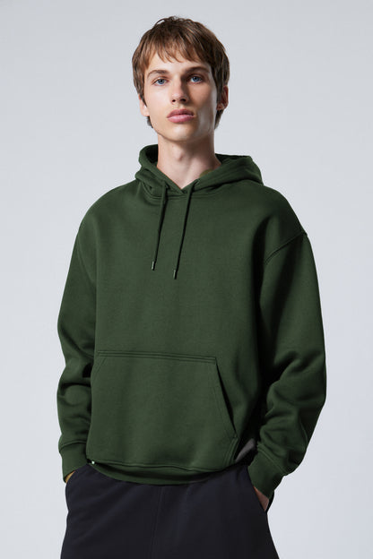 BOTTLE GREEN FLEECE HEAVYWEIGHT OVERSIZED HOODIE