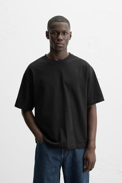 BLACK PREMIUM LOOPKNIT TERRY OVERSIZED T-SHIRT