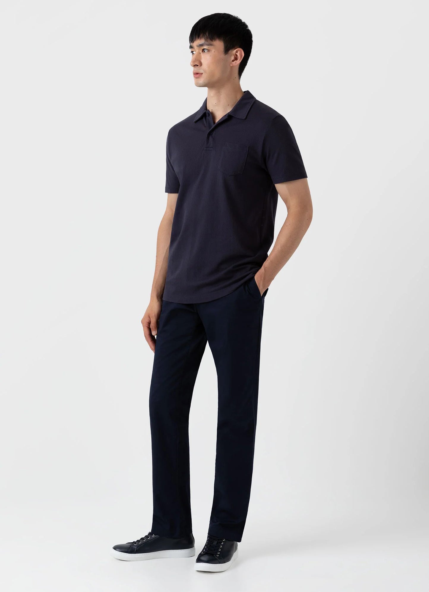 NAVY SUPER SOFT PIQUE KNIT REGULAR POLO SHIRT