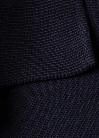 SUPER NAVY SOFT PIQUE KNIT OVERSIZED ZIP POLO SHIRT