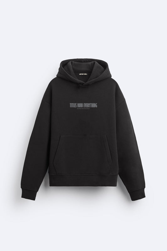 TITLES RUIN OVERSIZED FIT HOODIE - BLACK