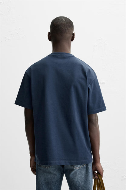 NAVY  PREMIUM LOOPKNIT TERRY OVERSIZED T-SHIRT