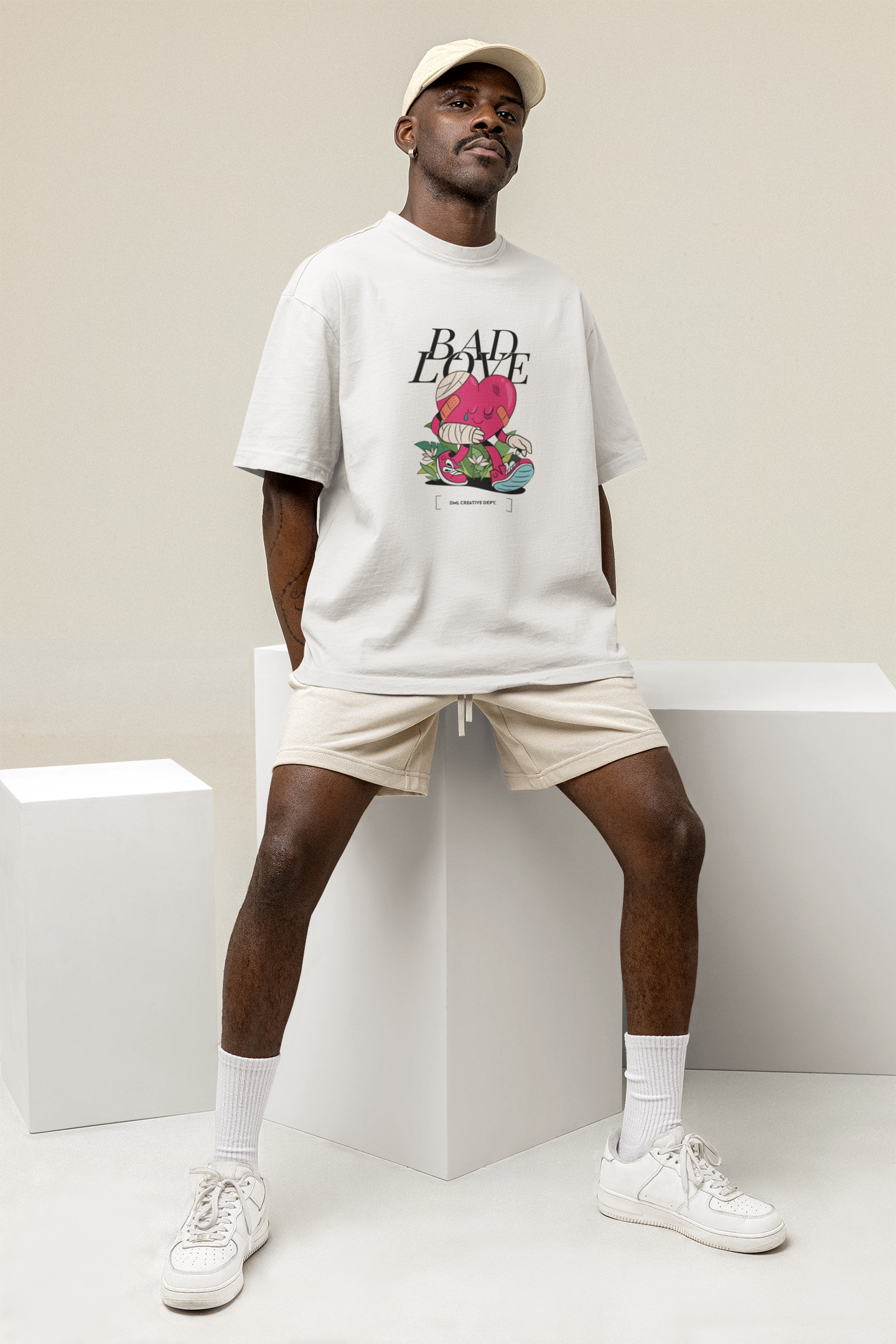 BAD LOVE WHITE OVERSIZED T-SHIRT