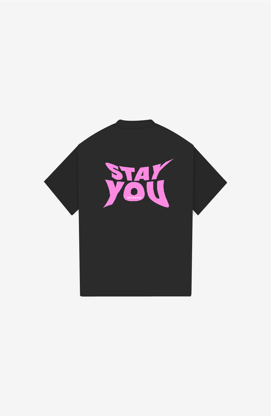 STAY YOU BLACK POLO SHIRT