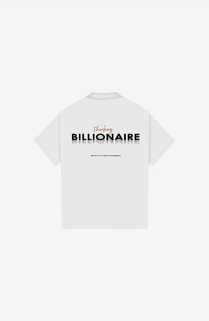 THINKING BILLIONAIRE WHITE POLO SHIRT