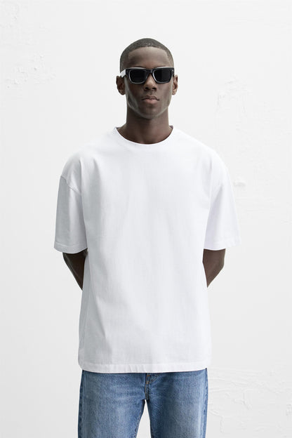 WHITE PREMIUM LOOPKNIT TERRY OVERSIZED T-SHIRT