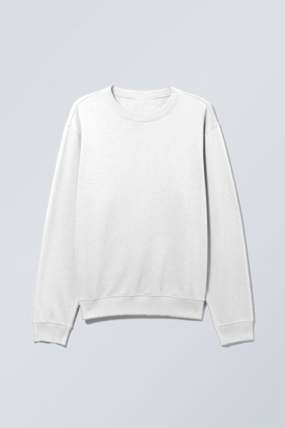 WHITE FLEECE HEAVYWEIGHT OVERSIZED SWEATSHIRT