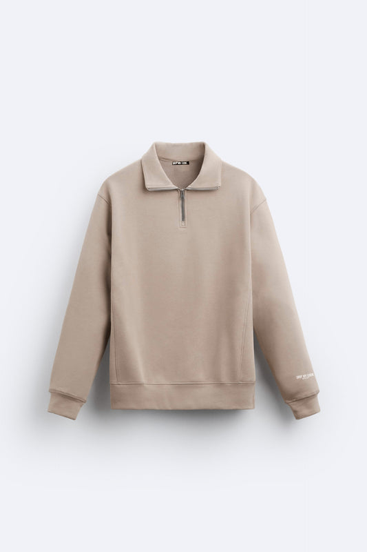 SAND HALF ZIP SWEATSHIRT