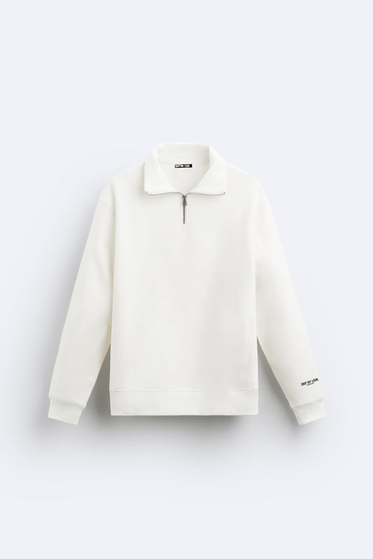 OFF WHITE HALF ZIP SWEATSHIRT