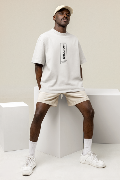 BILLION VERTICAL WHITE OVERSIZE T-SHIRT